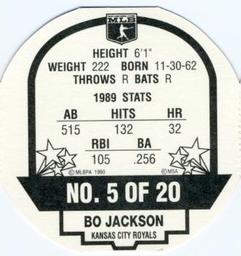 1990 Tetley Tea Discs #5 Bo Jackson Back