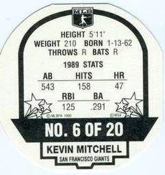 1990 Tetley Tea Discs #6 Kevin Mitchell Back