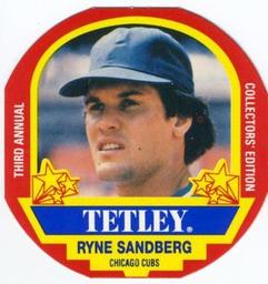 1990 Tetley Tea Discs #12 Ryne Sandberg Front