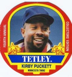 1990 Tetley Tea Discs #13 Kirby Puckett Front