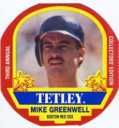 1990 Tetley Tea Discs #18 Mike Greenwell Front