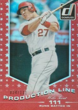 2015 Donruss - Production Line Red #7 Mike Trout Front