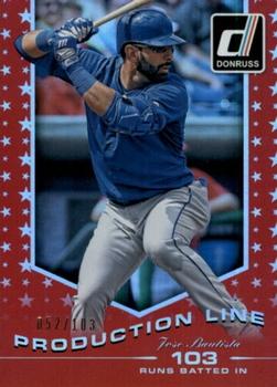 2015 Donruss - Production Line Red #12 Jose Bautista Front
