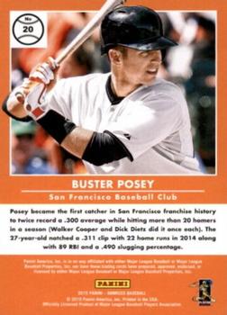 2015 Donruss - Production Line Red #20 Buster Posey Back