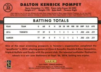 2015 Donruss - Stat Line Career #33 Dalton Pompey Back
