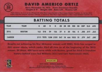 2015 Donruss - Stat Line Career #59 David Ortiz Back