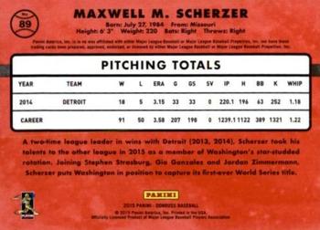 2015 Donruss - Stat Line Career #89 Max Scherzer Back