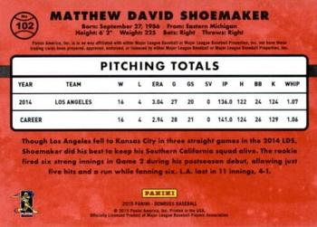 2015 Donruss - Stat Line Career #102 Matt Shoemaker Back