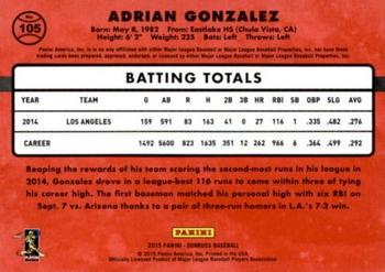 2015 Donruss - Stat Line Career #105 Adrian Gonzalez Back