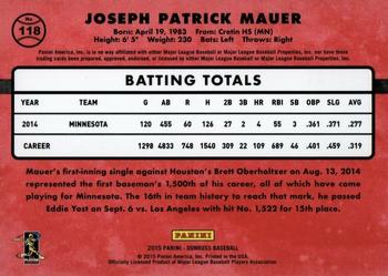 2015 Donruss - Stat Line Career #118 Joe Mauer Back