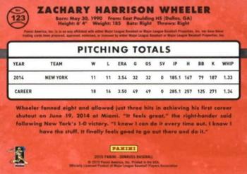 2015 Donruss - Stat Line Career #123 Zack Wheeler Back
