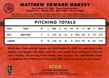 2015 Donruss - Stat Line Career #124 Matt Harvey Back