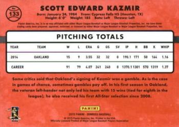 2015 Donruss - Stat Line Career #133 Scott Kazmir Back