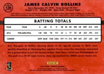 2015 Donruss - Stat Line Career #136 Jimmy Rollins Back