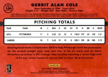 2015 Donruss - Stat Line Career #144 Gerrit Cole Back