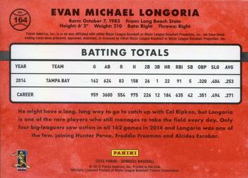 2015 Donruss - Stat Line Career #164 Evan Longoria Back