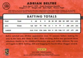 2015 Donruss - Stat Line Career #168 Adrian Beltre Back
