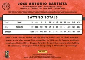 2015 Donruss - Stat Line Career #173 Jose Bautista Back