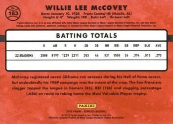 2015 Donruss - Stat Line Career #183 Willie McCovey Back