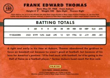 2015 Donruss - Stat Line Career #185 Frank Thomas Back
