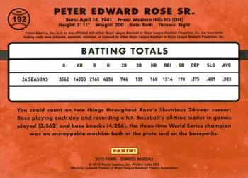 2015 Donruss - Stat Line Career #192 Pete Rose Back