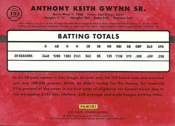 2015 Donruss - Stat Line Career #193 Tony Gwynn Back