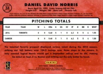 2015 Donruss - Press Proofs Gold #34 Daniel Norris Back