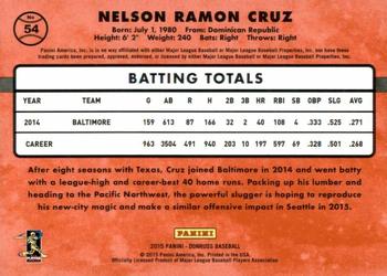 2015 Donruss - Press Proofs Gold #54 Nelson Cruz Back