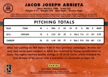 2015 Donruss - Press Proofs Gold #66 Jake Arrieta Back
