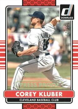 2015 Donruss - Press Proofs Gold #78 Corey Kluber Front