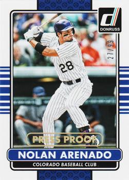 2015 Donruss - Press Proofs Gold #84 Nolan Arenado Front