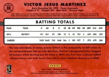 2015 Donruss - Press Proofs Gold #88 Victor Martinez Back