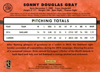 2015 Donruss - Press Proofs Gold #132 Sonny Gray Back
