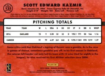 2015 Donruss - Press Proofs Gold #133 Scott Kazmir Back