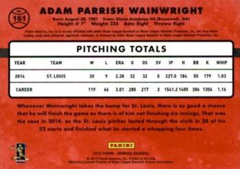 2015 Donruss - Press Proofs Gold #161 Adam Wainwright Back