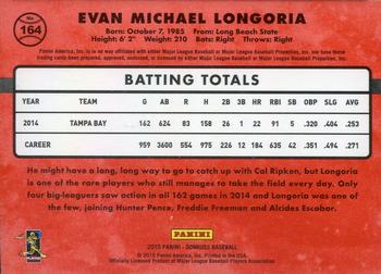 2015 Donruss - Press Proofs Gold #164 Evan Longoria Back