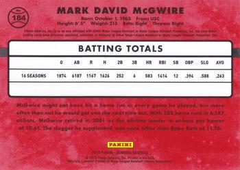 2015 Donruss - Press Proofs Gold #184 Mark McGwire Back