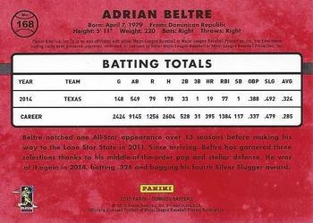 2015 Donruss - Stat Line Season #168 Adrian Beltre Back