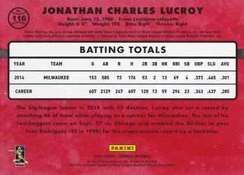 2015 Donruss - Stat Line Season #116 Jonathan Lucroy Back