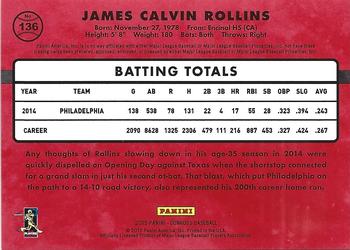 2015 Donruss - Stat Line Season #136 Jimmy Rollins Back
