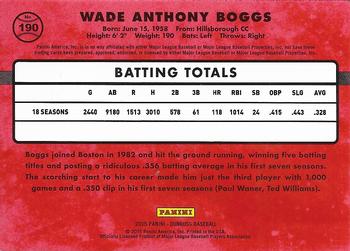2015 Donruss - Stat Line Season #190 Wade Boggs Back