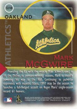 1997 Ultra - Fame Game #12 Mark McGwire Back
