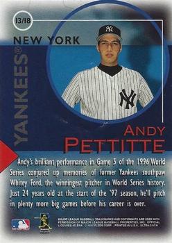 1997 Ultra - Fame Game #13 Andy Pettitte Back