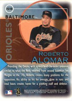1997 Ultra - Fame Game #15 Roberto Alomar Back