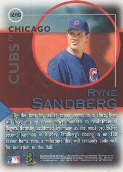 1997 Ultra - Fame Game #16 Ryne Sandberg Back