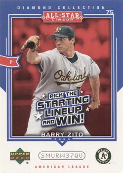 2004 Upper Deck Diamond Collection All-Star Lineup - Game Cards #AS-BZ Barry Zito Front