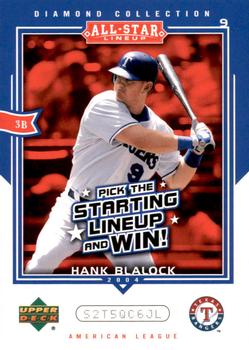 2004 Upper Deck Diamond Collection All-Star Lineup - Game Cards #AS-HB Hank Blalock Front