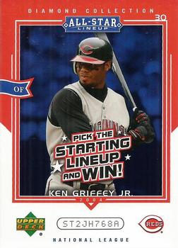2004 Upper Deck Diamond Collection All-Star Lineup - Game Cards #AS-KG Ken Griffey Jr. Front