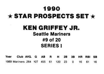 1990 Star Prospects Set Series I (unlicensed) #9 Ken Griffey Jr. Back
