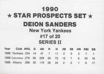 1990 Star Prospects Set Series II (unlicensed) #17 Deion Sanders Back